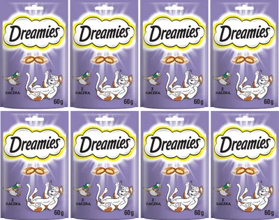 Produktbild von Dreamies - Katzenleckerli mit leckerer Ente, 8 Packungen à 60g (8x60g)