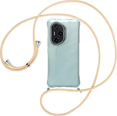 Produktbild von Handykette Backcover-Schutzhülle mit Band (Metall silberfarben) für Honor 300 Pro 5G - Goldkordel