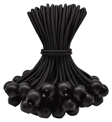 Produktbild von Spanngummis mit Kugel 50 Stück 15cm Schwarz