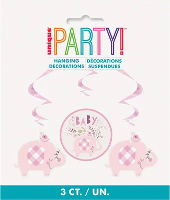 Produktbild von 3 Deckenhänger Rosa Baby Elefant 66cm