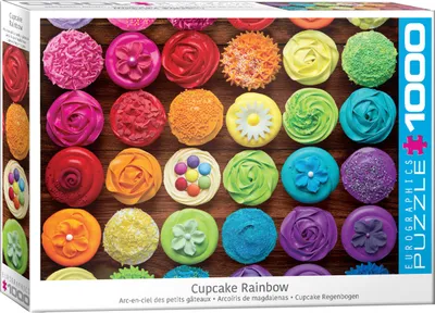 Produktbild von 1000 Teile Puzzle - Puzzle - Cupcake Regenbogen + Puzzle Zubehör