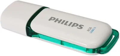 Produktbild von Philips USB-Flashlaufwerk FM08FD75B/10, 8 GB, USB Typ-A, 3.2 Gen 1 (3.1 Gen 1), Kappe, Türkis, Weiß
