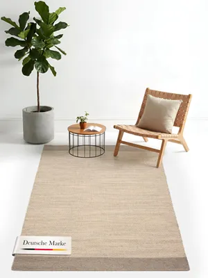 Produktbild von jaloom Wollteppich Lui Grau 160x230 cm | Moderner Teppich für Wohnzimmer und Küche