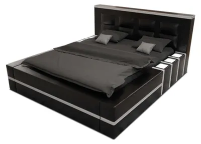 Produktbild von Komplettbett Asti Kunstleder, LED Beleuchtung, 7-Zonen-Matratze H3, 18 cm Matratzenhöhe