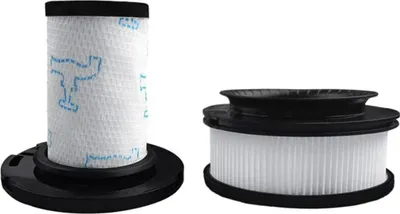 Two vacuum cleaner filters are shown against a white background.