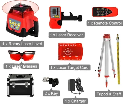 Immagine prodotto di Livella laser autonivelante, con scansione a 360 gradi, misurazione ad alta precisione, set di raggi laser rossi (2)