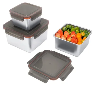 Image de Conteneurs de stockage alimentaire en acier inoxydable avec couvercle