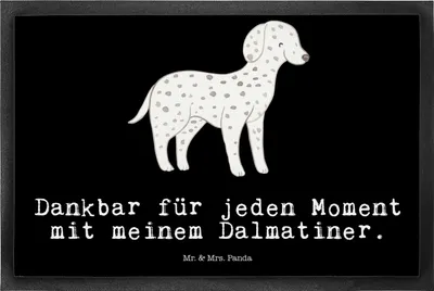 Produktbild von Mr. & Mrs. Panda fußmatte Dalmatiner Moment 50 x 75 cm - Schwarz - Geschenk, Schmutzmatte, Haustürmatte, Dalmatinac, Gummimatte, Schmutzfangmatte, Abtreter