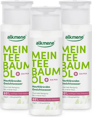 Produktbild von alkmene Mein Teebaumöl Gesichtswasser 3x 150 ml Pickel Reduktion 85% bestätigt - naturreines Teebaumöl & vegan