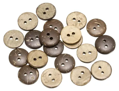 Produktbild von Kokosnuss-Knöpfe, 20 Stück, 15 mm, 2-Löcher, zum Nähen und für DIY-Projekte
