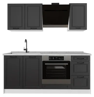 Imagen del producto de Cocina para solteros Vicco R-Line Antracita casa de campo/Blanco 180 cm encimera Mármol, Model 67816