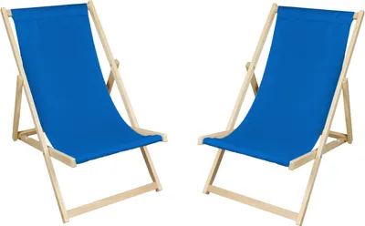 Produktbild von Set mit 2 Strandstuhl Strandliege Holz Liegestuhl Gartenliege Balkonliege Campingliege Sonnenliege Faltliege Freizeitliege Terassenliege