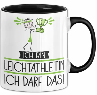 Produktbild von Geschenk für Leichtathletin Tasse Lustige Geschenkidee Geburtstag Ich Bin Leichtathletin Ich Darf Das (Schwarz)