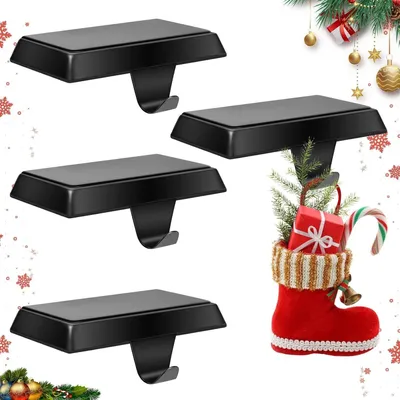 Immagine prodotto di 4 portacandele natalizi in metallo nero per decorazioni