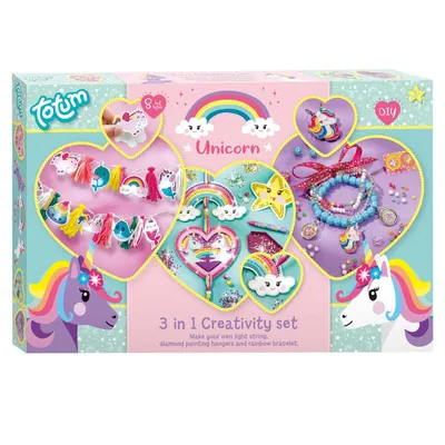 Produktbild von Totum Unicorn 3 In 1 Set, Schmuck-Bastelset für Kinder, Mehrfarbig