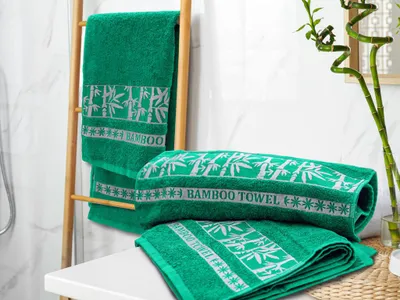 Zdjęcie produktu dla Ręcznik bambusowy BAMBOO 70x140 cm zielony, 70% bambus | 30% bawełna