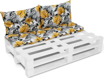 Produktbild von Amilian Palettenkissen SET Gartenkissen mit Rückenkissen Bankauflage Kissen Sitzpolster für Europaletten Sitzkissen: 40x120cm + 2 x40x60cm