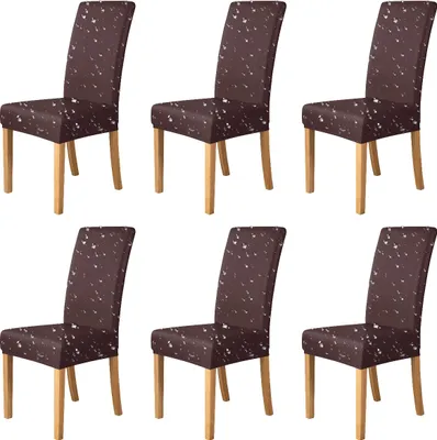 Produktbild von BESTCOVERS 100% Wasserdicht und öldicht Kunstleder Leder Polyurethan Stuhlbezug Stuhlhusse Stretch Universell 6 Stück
