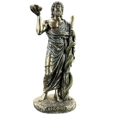 Produktbild von Asklepios Figur Veronese Bronzeoptik Skulptur Gott der Heilkunst griechische Mythologie WU78205A4