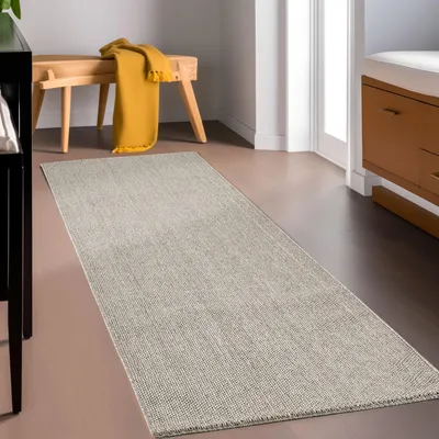 Produktbild von Homebyhome Teppich Wohnzimmer Uni Meliert Cut-Loop Design Kurzflor Modern Teppich Einfarbig Robust Pflegeleicht, Grösse: 80x250 cm