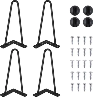 Produktbild von Metall Hairpin Tischbeine - Möbelfüße - 25 cm 2-Stab Couchtischbeine - 4er Set - Für DIY Couchtische und Beistelltische