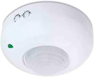 Productafbeelding van Bewegingsmelder voor buiten voor LED en lampen, plafondinstallatie opbouwbereik 360° 6 m, infrarood, IP20, wit
