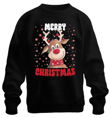 Obrázok produktu pre Veselý vianočný sveter s jeleňom Sweet - Christmas Xmas Christmas Uni, čierny, XL