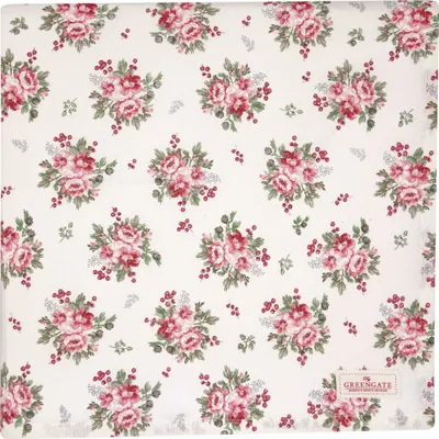 Produktbild von Greengate Tischdecke CHARLINE Weiß Blumen Baumwolle 145x250 cm