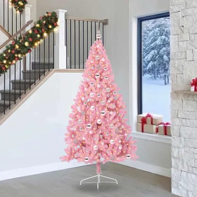 Zdjęcie produktu dla Maison Exclusive – Sztuczna choinka z podświetleniem, różowa, 240 cm, PVC