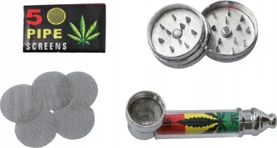 Immagine prodotto di Pipa di vetro + macinino per erbe in un set regalo