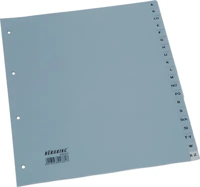 Produktbild von Büroring Register A-Z, Extrabreit A4, 20-teilig, PP-Folie, grau,
