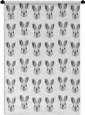 Produktbild von MuchoWow® Wandteppich Wandbehang Vintage - Kaninchen - Schnittmuster 120x180 cm Tapisserie Dekoration Wandtuch - Schlafzimmer - Dekorationen für das Haus