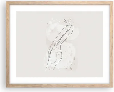 Produktbild von Gerahmtes Poster - Rahmen in heller Eiche - Minimalismus Körper Frauen - 50x40 cm - Wand Bild - Wanddeko - Wandbilder - Kunstposter - Wandposter - Bilderrahmen - Bilder - Kunstdruck - P2NAA50x40-4831