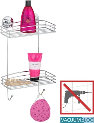 Produktbild von WENKO Bad Korb Dusche Wand Regal Hänger Ablagen ohne bohren Accessoires 2 Etage
