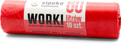 Obrázok produktu pre Vrecia na odpadky 60l červené LDPE 10 ks