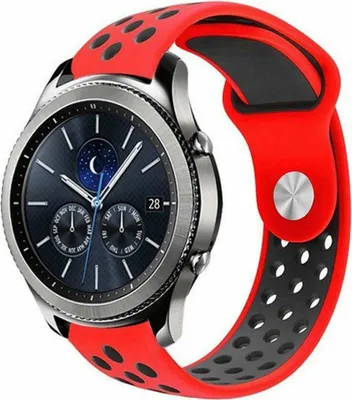Produktbild von Strap-it Samsung Gear S3 Classic / Frontier Sportarmband (Rot / Schwarz)