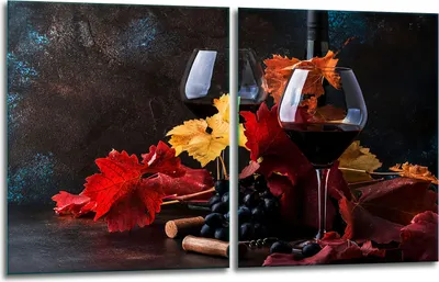 Produktbild von Herdabdeckplatten 2x40x52 Glaskeramikkochfeld 2-Teilig Glas Spritzschutz Wein