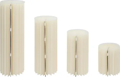 Immagine prodotto di Portafiori in cartone, 4 pezzi, base stabile, altezze versatili, BIANCO