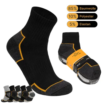 Produktbild von Herren Arbeitssocken Sneakersocken 5/10/20 Paar – WORK Socken aus 85% Baumwolle, hoher Komfort, perfekte Passform, atmungsaktiv & strapazierfähig Mehrfarbig 5 Paar 43 - 46