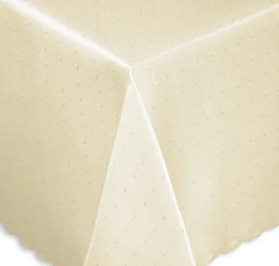 Produktbild von Tischdecke 160x260 cm creme eckig Mitteldecke Punkte bügelfrei fleckenabweisend
