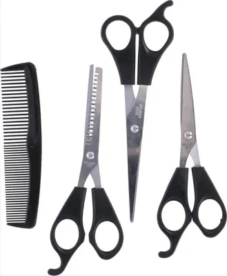 Produktbild von 4-teiliges Friseurscheren-Set in Schwarz