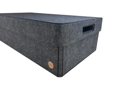 Produktbild von Aufbewahrungsbox CLASSIC Filz Gr. XL (64x32x17 cm) mit Deckel in anthrazit meliert