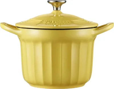 Immagine prodotto di BUYDEEM Pentola in ghisa smaltata da 1,8L, modello CP541, colore giallo tenue