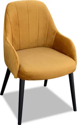 Produktbild von Design Textil Luxus Lehnstuhl Stuhl mit Armlehne Esszimmerstuhl Braun