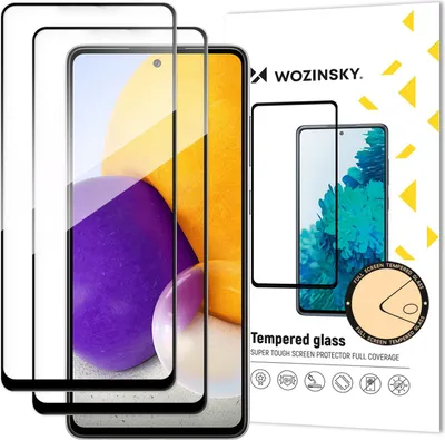Produktbild von 2 x 5D Schutz Glas kompatibel mit Samsung Galaxy A72 (A725F) Panzer Folie mit Rahmen Vollständig Klebend und Abdeckung