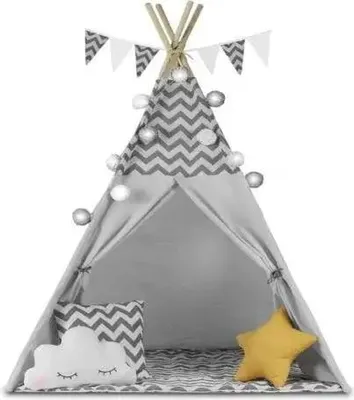Produktbild von Nukido Kinder-Tipi-Zelt mit Beleuchtung - Grau