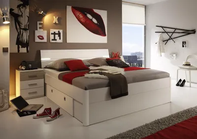 Produktbild von Bett Bettgestell Ehebett  Bettanlage "Isobel I" Weiß