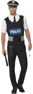 Produktbild von Smiffys Policeman Instant Kit, Black Halloween und Karneval