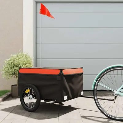 Produktbild von vidaXL Príves na bicykel čierno-oranžový 45 kg železa