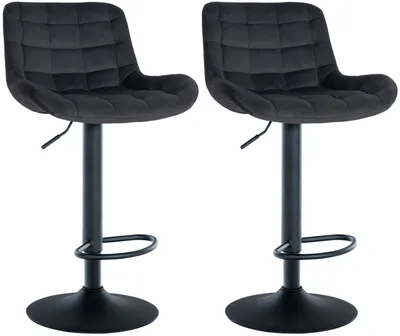 Produktbild von 2er Set Barhocker Tover Samt schwarz